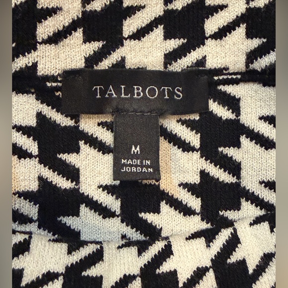 🖤🤍Talbots Black & White Houndstooth Sweater size M. Classic and NWOT - Picture 8 of 10